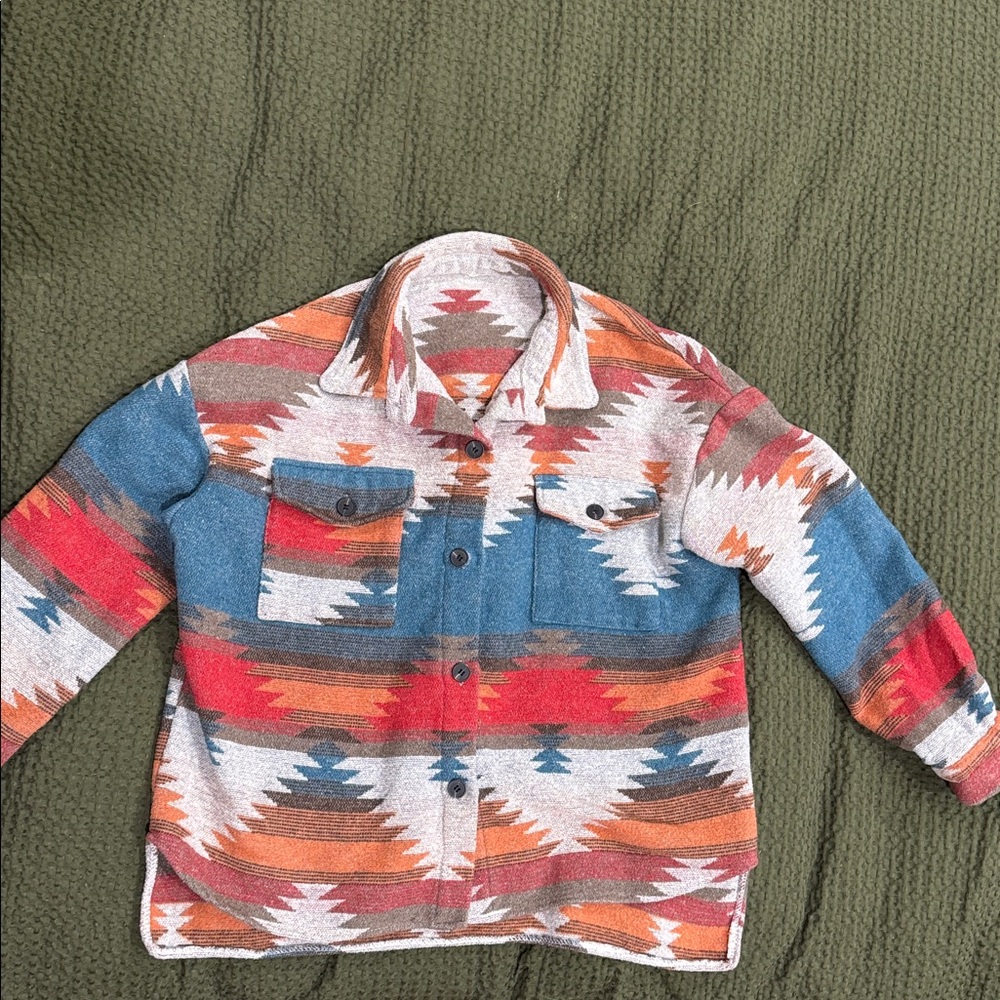 Aztec Patterned Jacket - Multicolor - image 1